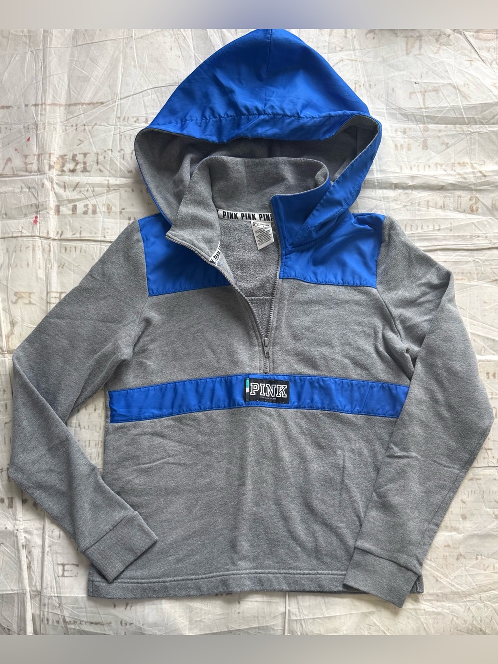 Small Victoria's Secret PINK Hoodie, Gray and blue sweater